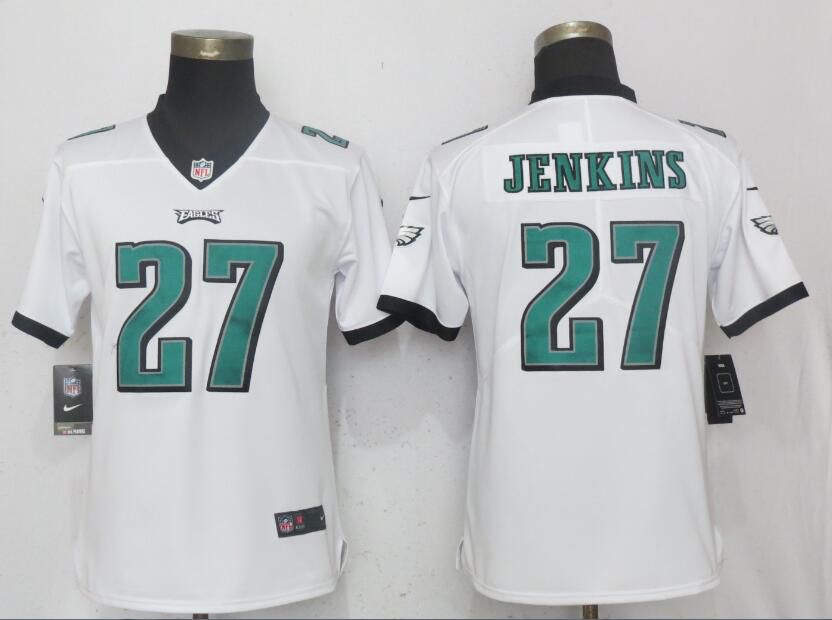 Women Philadelphia Eagles #27 Jenkins White Vapor Untouchable Playe Nike NFL Jerseys->women nfl jersey->Women Jersey